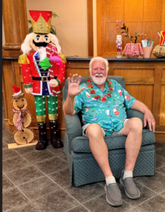 2026 Christmas in July for Senior Services Waving Santa